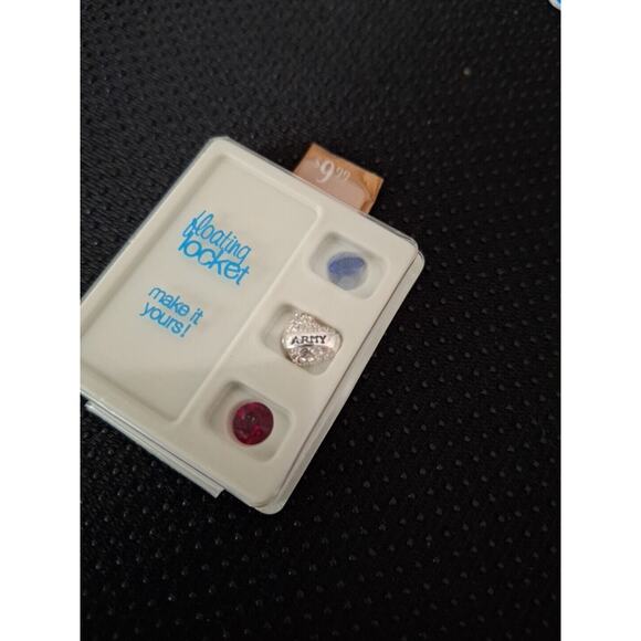 Pagoda ARMY Floating Locket Sequin Pendant 20" Chain CHOOSE ACCES - Picture 7 of 7